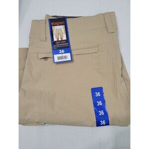 Wearfirst Cargo Shorts Mens 36 Tan Stretch Cotton Nylon Summer Outdoor Pockets